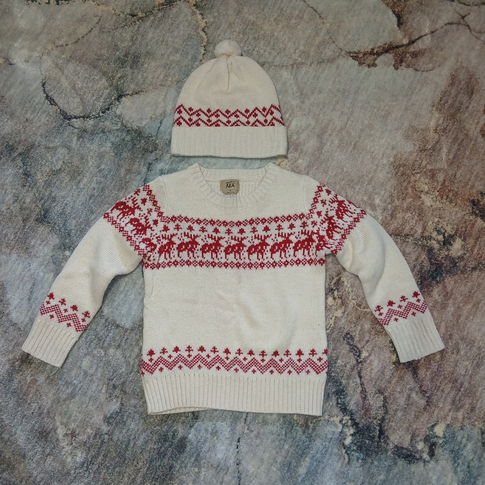 Boy's Cream and Red Knit Set
